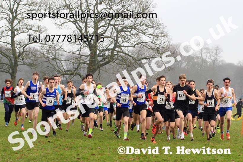 Mens Under-17s 2023 Northern Cross Country Champs., Witton Park, Blackburn. Photo: David T. Hewitson/Sports for All Pics